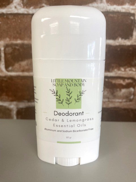 Natural deodorant with cedar and lemongrass essential oils